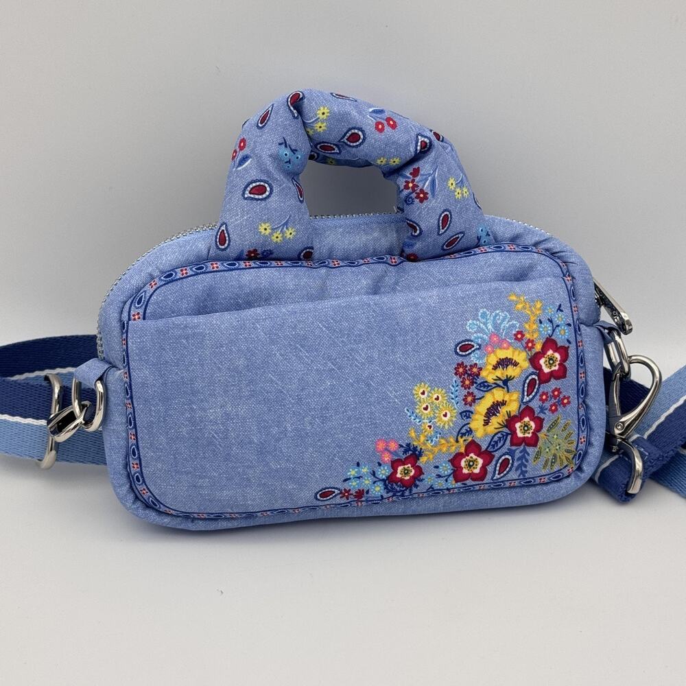 Brighton Bandana Love Crossbody Mini Bag Purse Floral Blue Womens Boho Festival - Picture 3 of 8